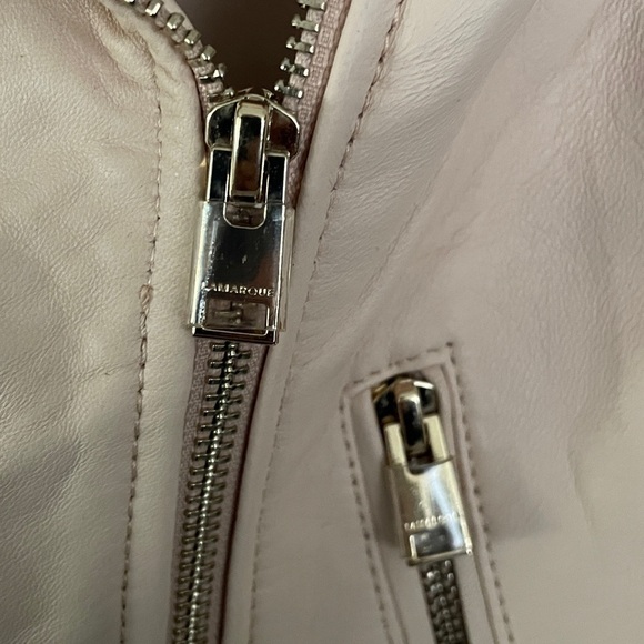 Lamarque Donna Leather Biker Jacket in Ballet Pink Size XL - Picture 5 of 16